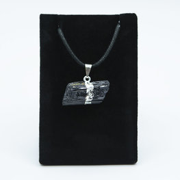Horizontal Black Tourmaline Pendant with Bail