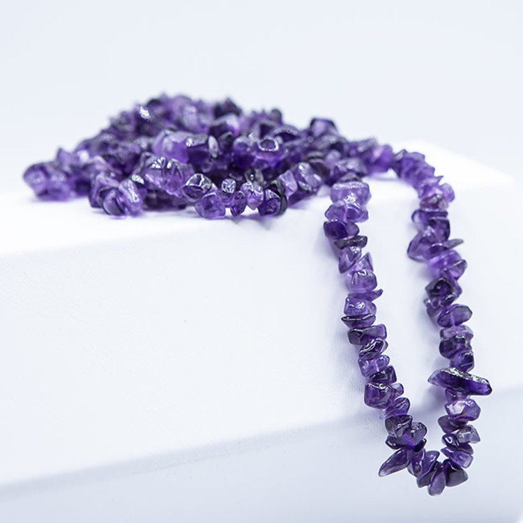 Amethyst Chip Necklace 36 in.
