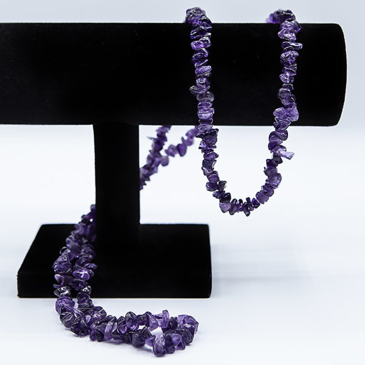 Amethyst Chip Necklace 36 in.