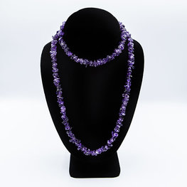 Amethyst Chip Necklace 36 in.