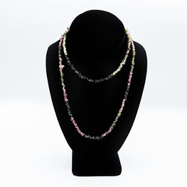 Mixed Tourmaline with Black Tourmaline Chip 36 in. Necklace