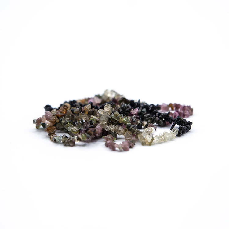 Mixed Tourmaline with Black Tourmaline Chip 36 in. Necklace