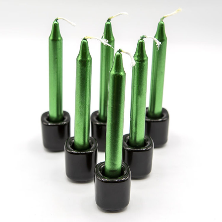 Chime Candles Green Metallic