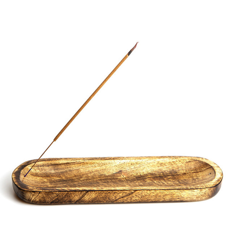 Mango Wood Wide Incense Burner Tray 12 in x 4 in