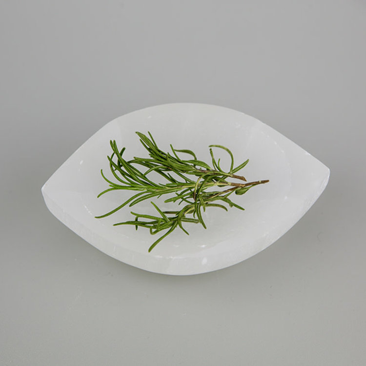 Selenite Bowl Eye Shape 4.5 in.