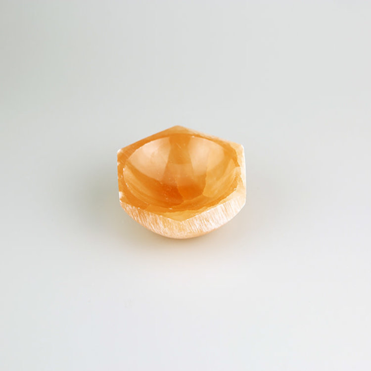 Selenite Orange Small Hexagon Bowl 3 in.