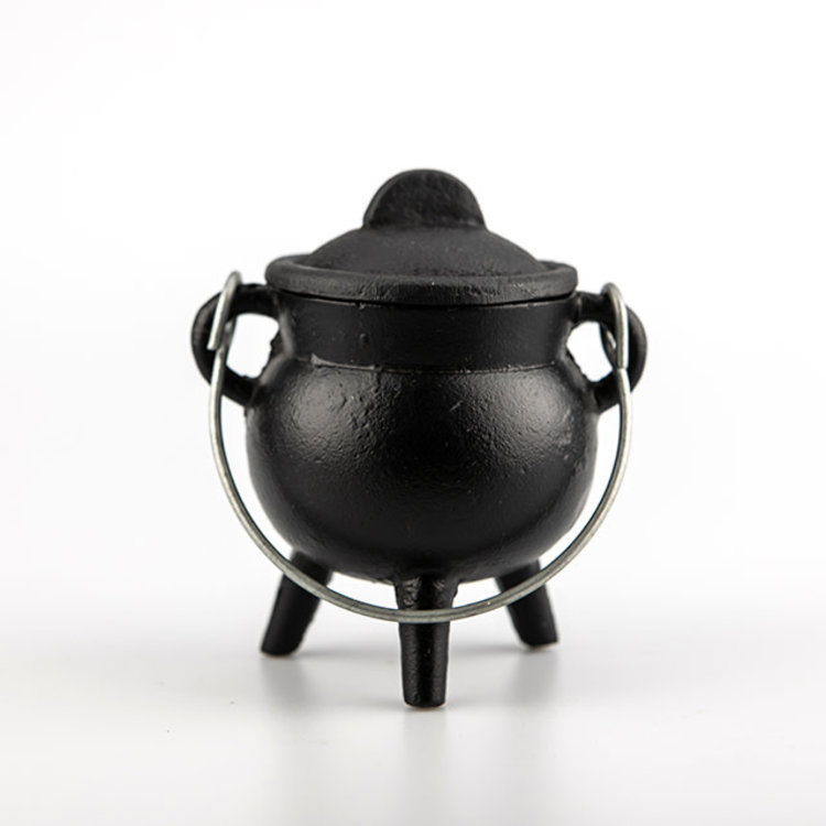Small Black Cauldron with Lid