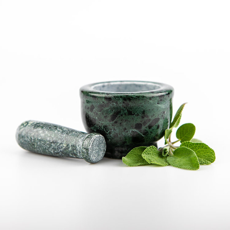Mortar & Pestle Small Green Marble 2 in.
