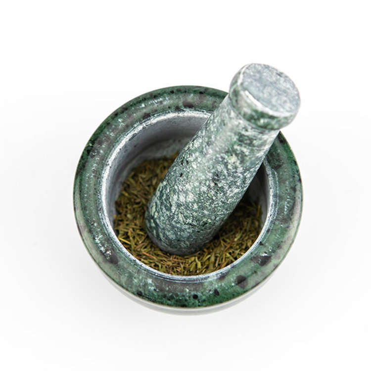 Mortar & Pestle Small Green Marble 2 in.