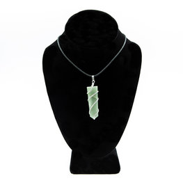 Flat Green Aventurine Coil Point Pendant