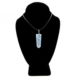 Flat Angelite Coil Point Pendant