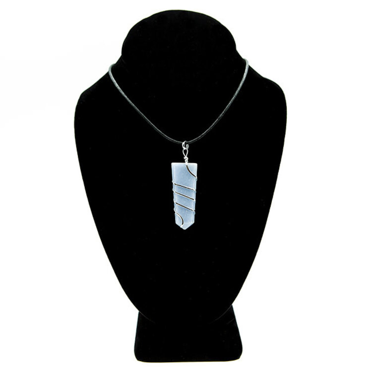 Flat Angelite Coil Point Pendant