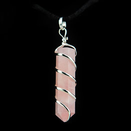 Rose Quartz Coil Point Pendant
