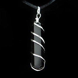 Black Tourmaline Coil Point Pendant