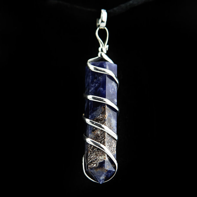 Sodalite Coil Point Pendant