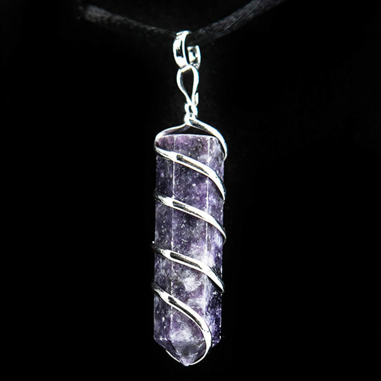 Lepidolite Coil Point Pendant