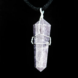 Wire Wrapped Lepidolite Point Pendant