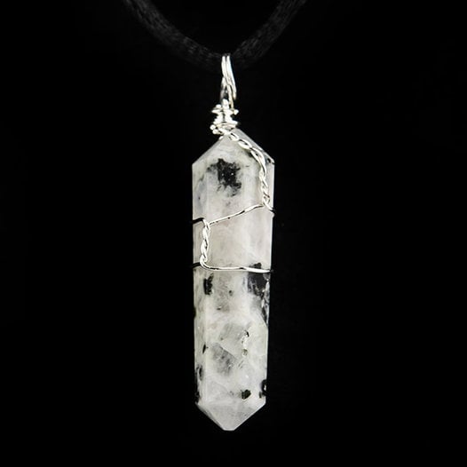 Raw Citrine Point on Black Cord Necklace - Mystic Valley