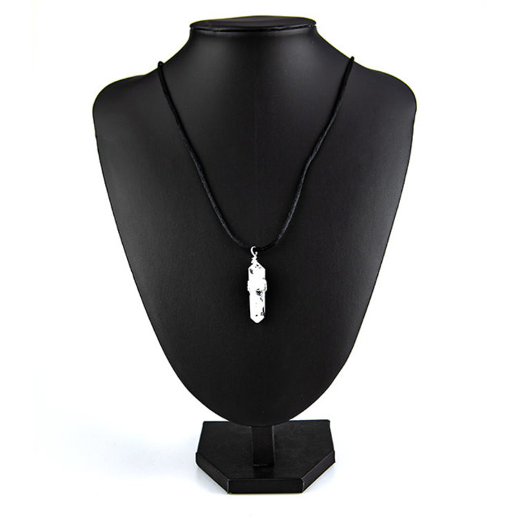 Wire Wrapped Rainbow Moonstone Point Pendant