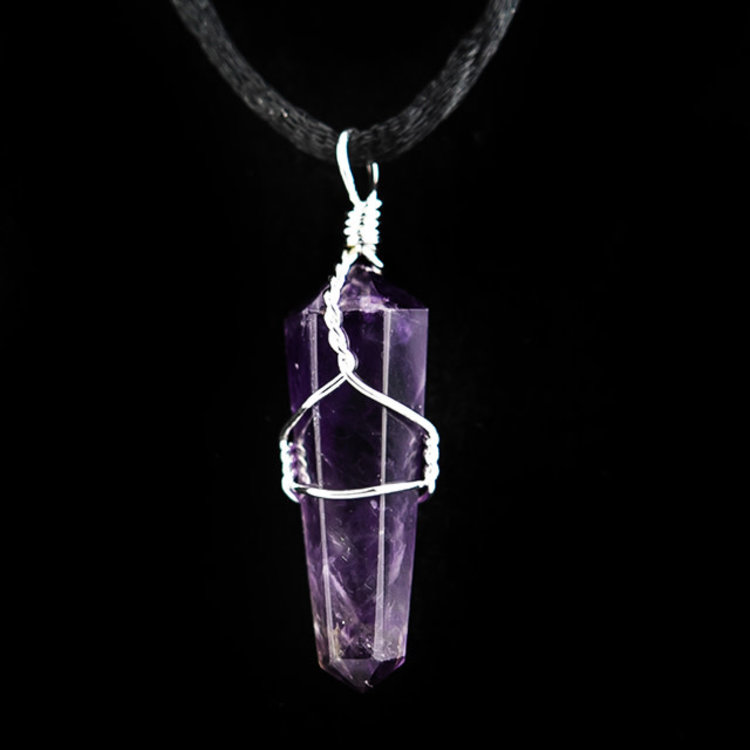 Wire Wrapped Amethyst Point Pendant