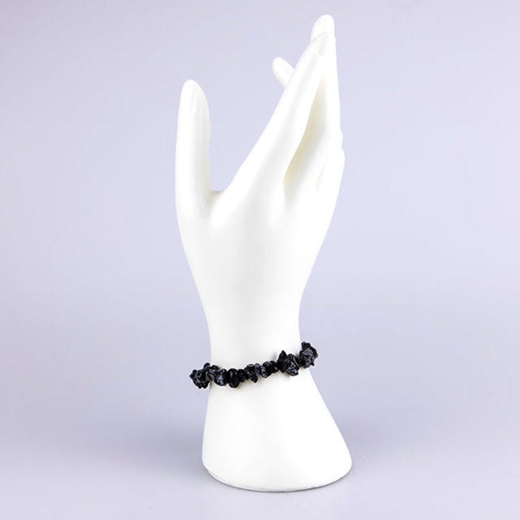 Snowflake Obsidian Chip Bracelet