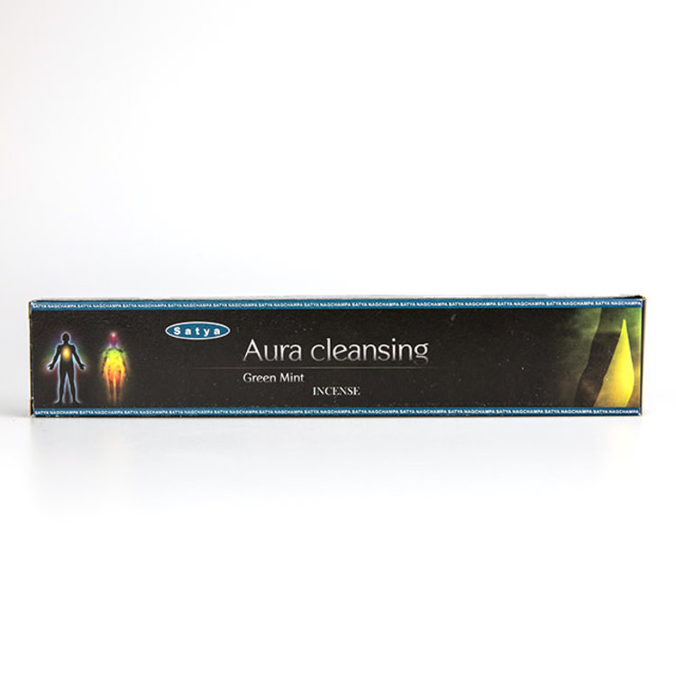 Satya Sai Baba Satya Aura Cleansing Green Mint Incense Sticks 15 g