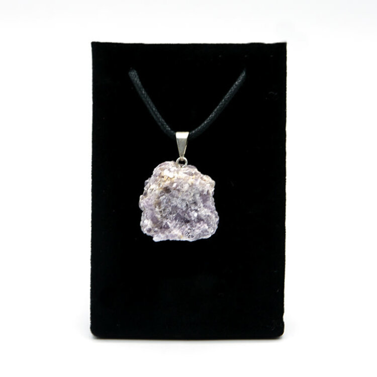 Raw Lepidolite Pendant with Bail