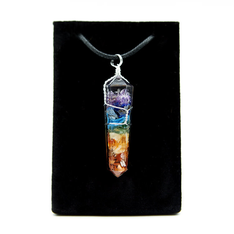 Chakra Orgonite Point Wire Wrapped Pendant
