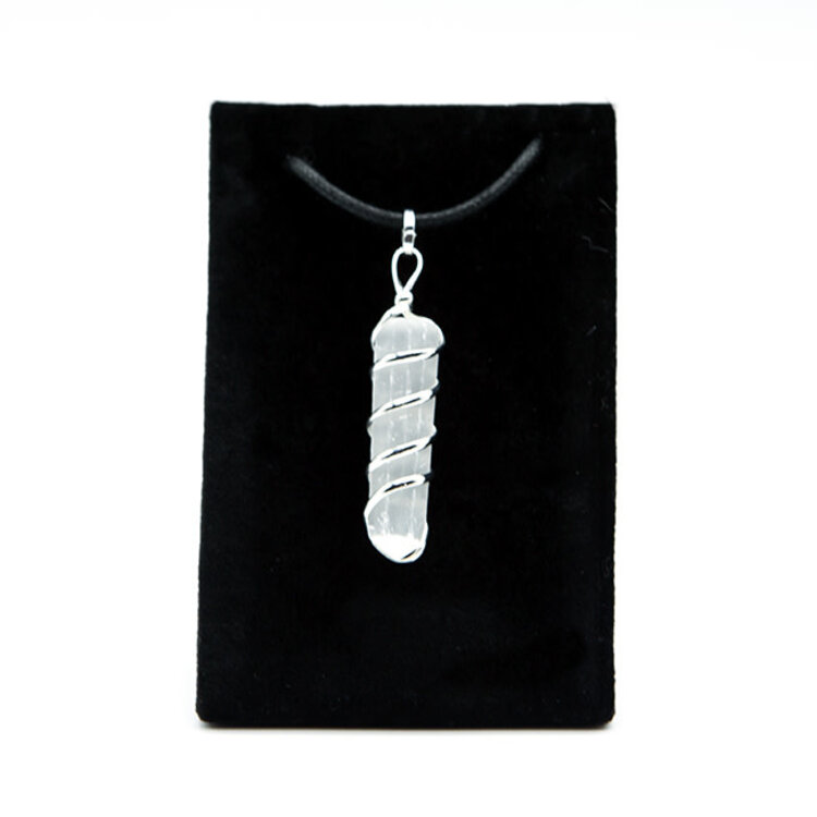 Selenite Coil Point Pendant