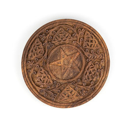 Wooden Pentagram Altar Tile 6 in.