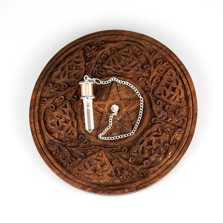 Wooden Pentagram Altar Tile 6 in.