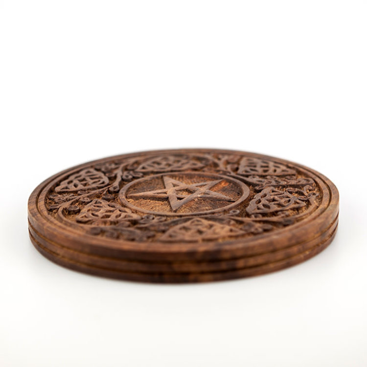 Wooden Pentagram Altar Tile 6 in.