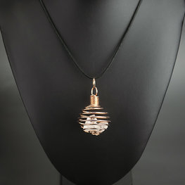 Spiral Copper Plated Cage Necklace 1.5 in.