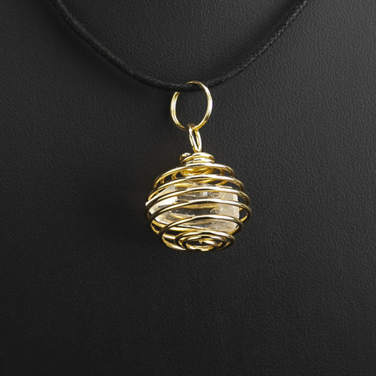 Spiral Gold Color Plated Cage Necklace .75 in.