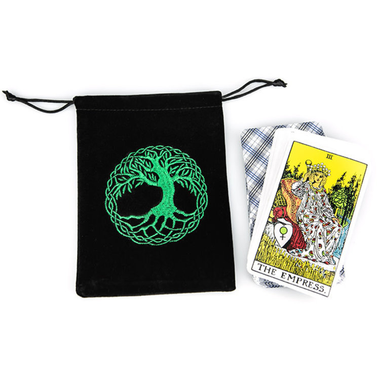Velvet Tarot Bag with Tree of Life 5 in. x 7 in.