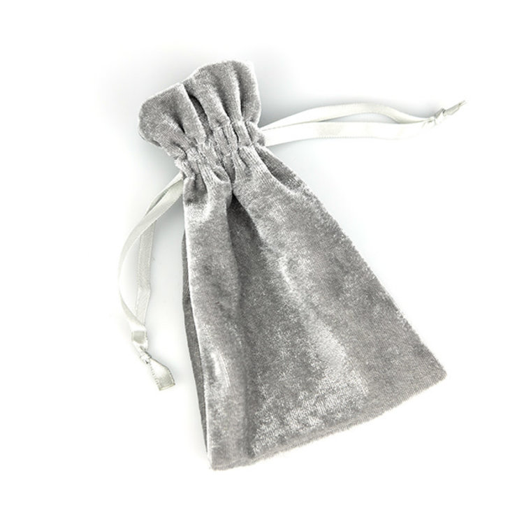 Silver Velvet Bag 4 in. x 6 in.