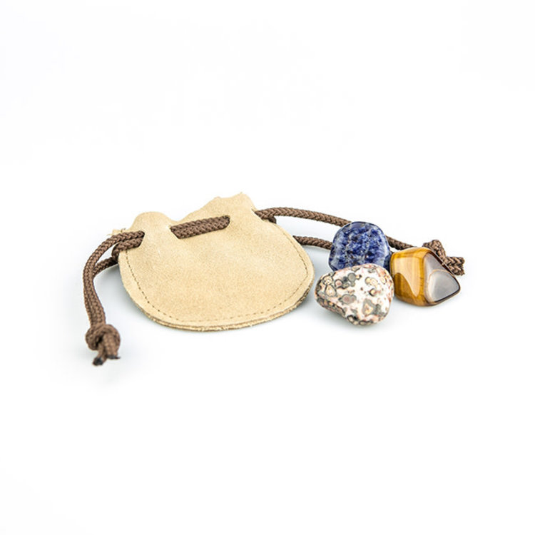 Plain Tan Leather Pouch 3 in. x 3 in.