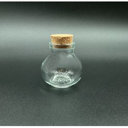 Mini Glass Wide Mouth Bottle with Cork 100ml/3 in.