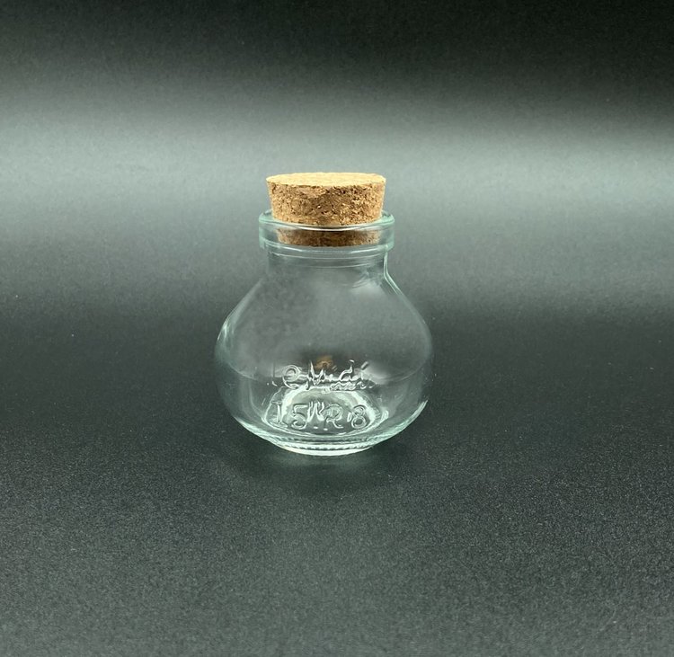 Mini Glass Wide Mouth Bottle with Cork 100ml/3 in.