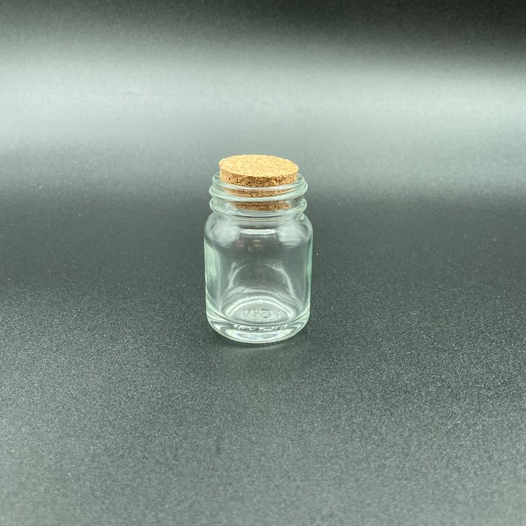Mini Glass Cylinder Bottle with Cork 50ml/2.75 in.