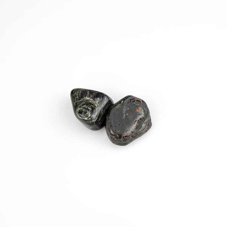 Black Tourmaline with Hematite Medium Tumbled Stone