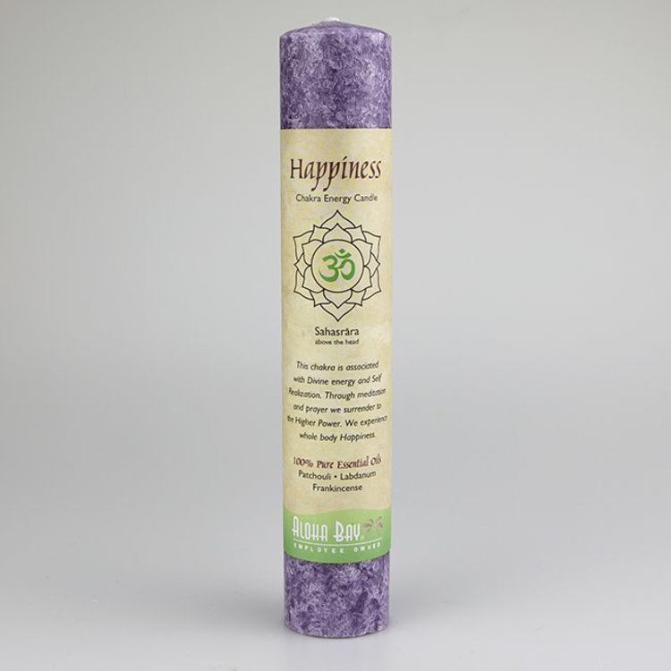 Aloha Bay Chakra Pillar Candle Happiness