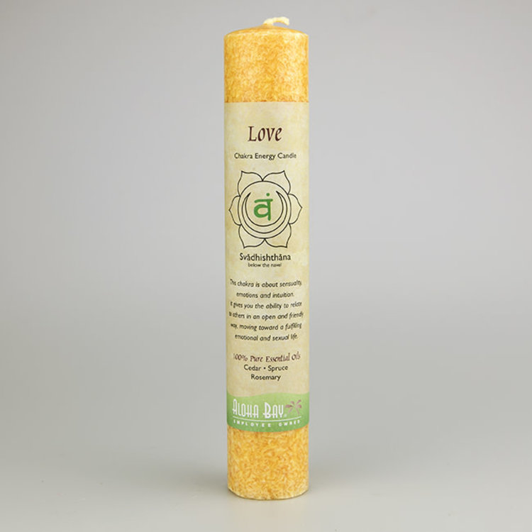 Aloha Bay Chakra Pillar Candle Love