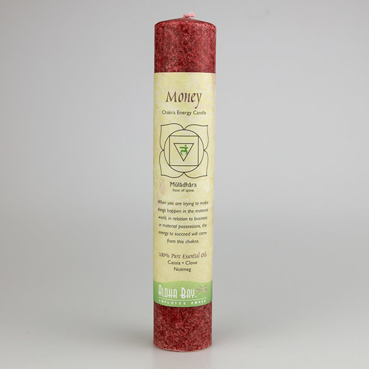 Aloha Bay Chakra Pillar Candle Money