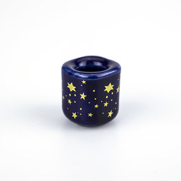 Chime Candle Holder Blue with Gold Stars