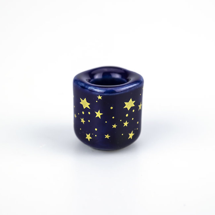 Chime Candle Holder Blue with Gold Stars