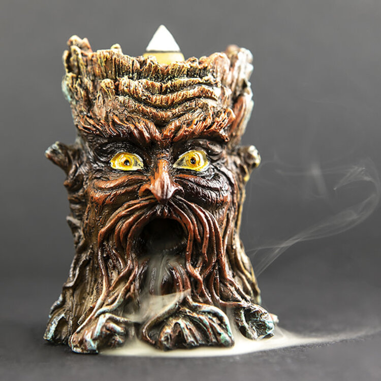 Small Tree Greenman Backflow Cone Incense Burner