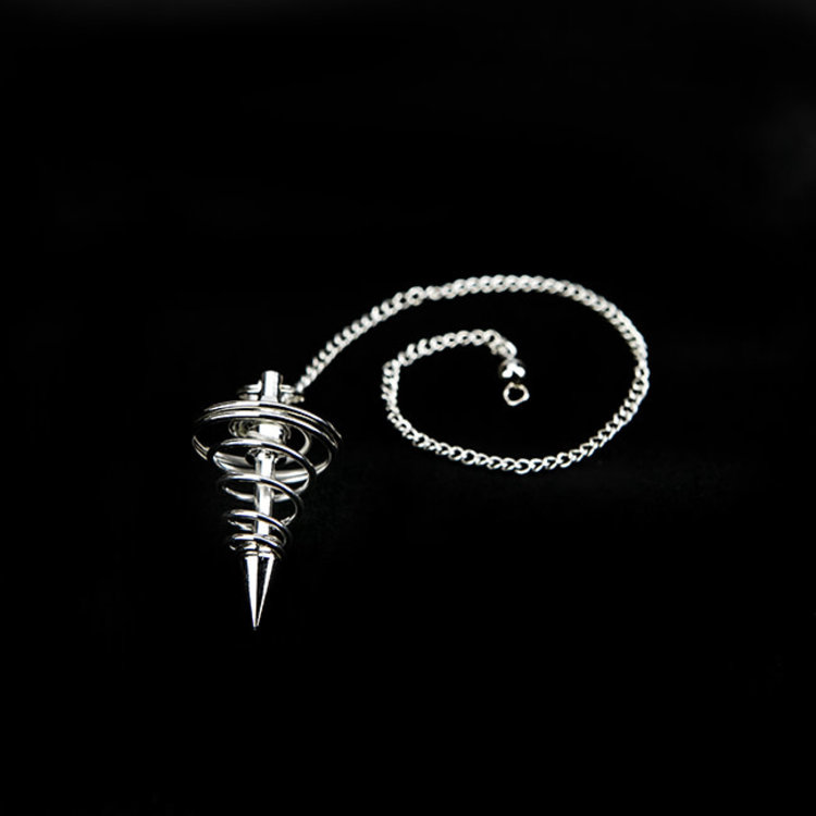 Silver Plated Spiral Pendulum