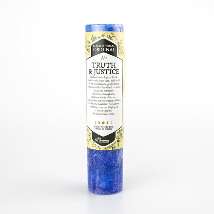 Coventry Creations Blessed Herbal Truth & Justice Pillar Candle