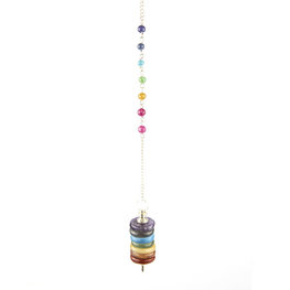 Chakra Coin Pendulum with Chakra Beads on Chain